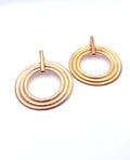Aros circulares con baño de oro rosado, 50 mm