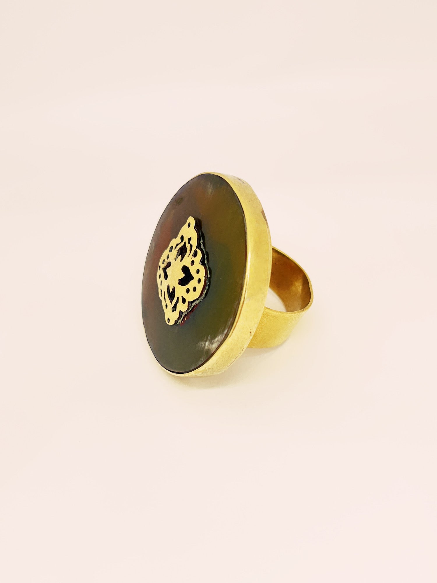 Anillo cacho de buey con bronce ajustable