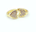 Argolla Huggie de corazón con microcircones, baño de oro amarillo 18K, 12 mm