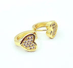 Argolla Huggie de corazón con microcircones, baño de oro amarillo 18K, 12 mm